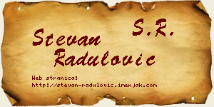 Stevan Radulović vizit kartica